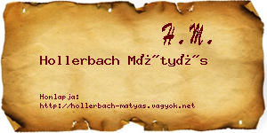 Hollerbach Mátyás névjegykártya